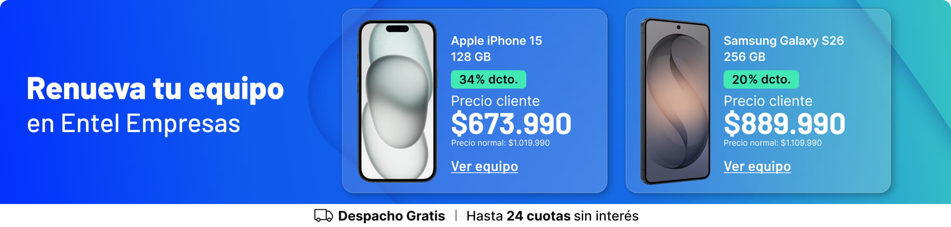 Renueva tu equipo en Entel Empresas