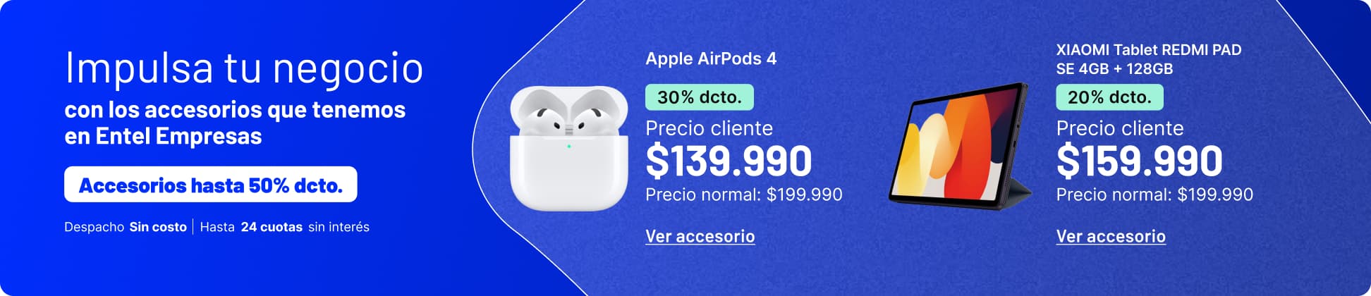 Impulsa tu negocio con los accesorios que tenemos en Entel Empresas