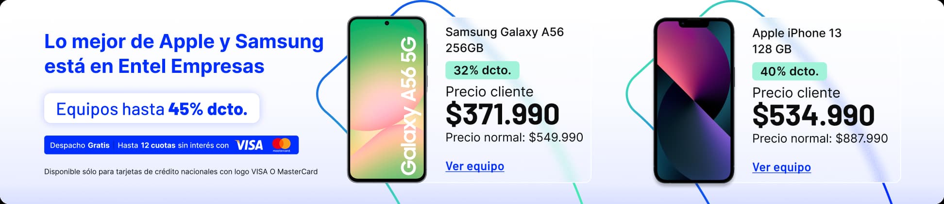 Lo mejor de Apple y Samsung está en Entel Empresas